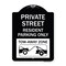 Signmission Private Street Private Street Resident Parking Tow Away Zone Aluminum Sign, 24" x 18", BW-1824-23240 A-DES-BW-1824-23240 - alternate 1